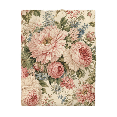 Chateaucore Soft Pink Peonies Roses Duvet Cover Set Floral Vintage Style Bedding Shabby Chic Victorian Queen King Twin French Romantic Bed