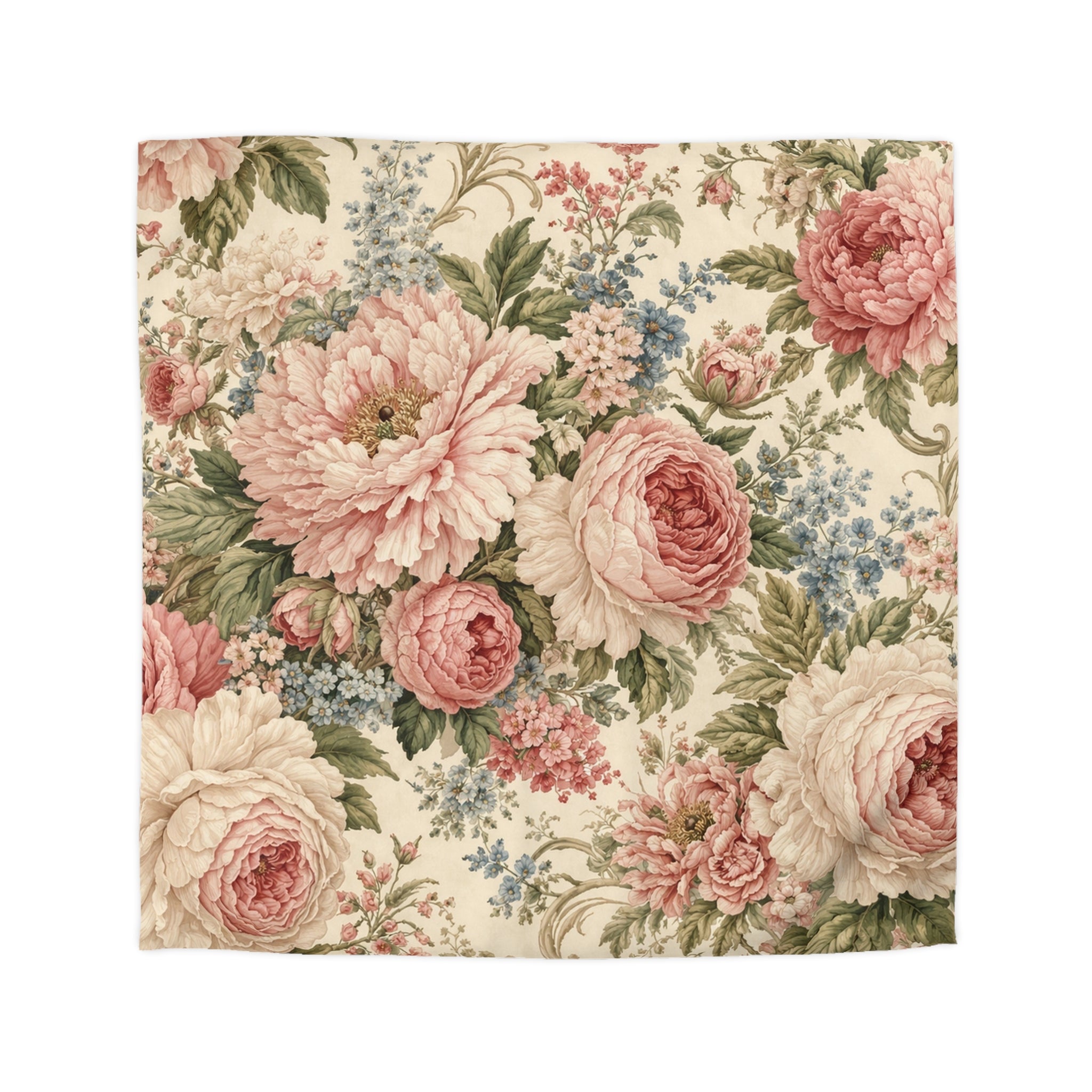 Chateaucore Soft Pink Peonies Roses Duvet Cover Set Floral Vintage Style Bedding Shabby Chic Victorian Queen King Twin French Romantic Bed
