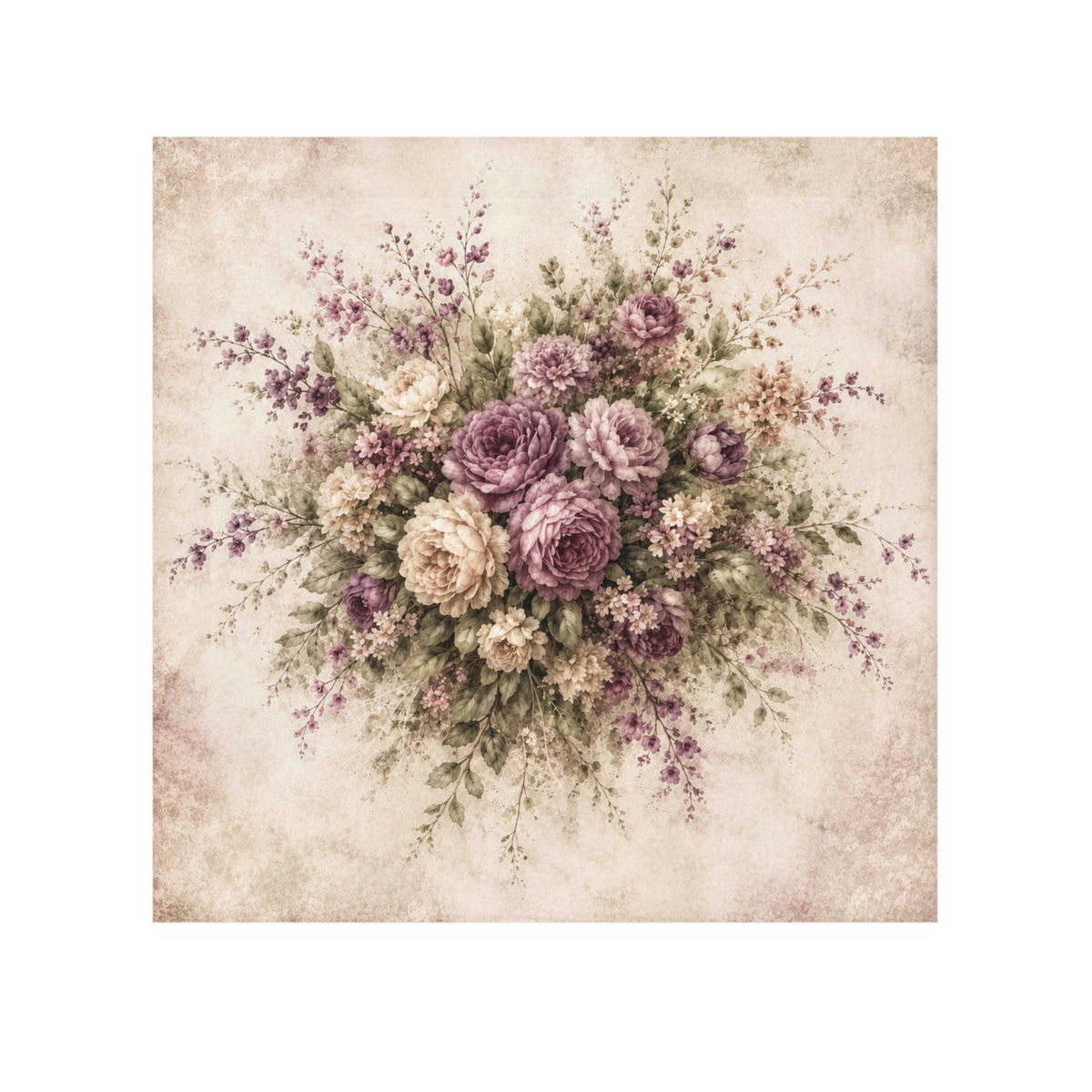 Vintage Mauve Rose Floral Washcloth, French Country Botanical Face Towel, Victorian Shabby Chic Cottagecore Bathroom Decor
