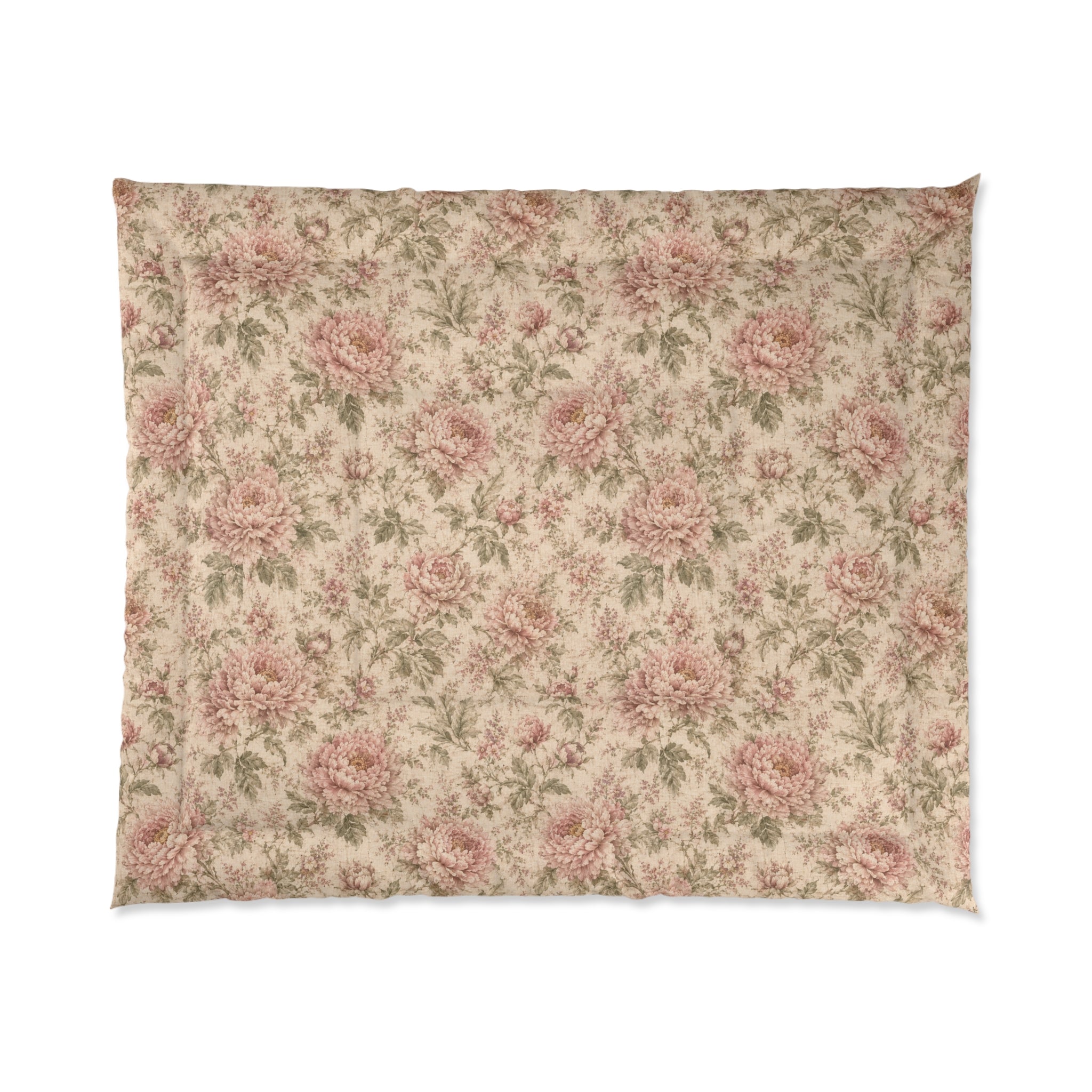 Vintage Peony Comforter Set, Chateaucore Bedding, Cottagecore Floral, French Country Bedroom Decor, Romantic Heirloom Bedspread