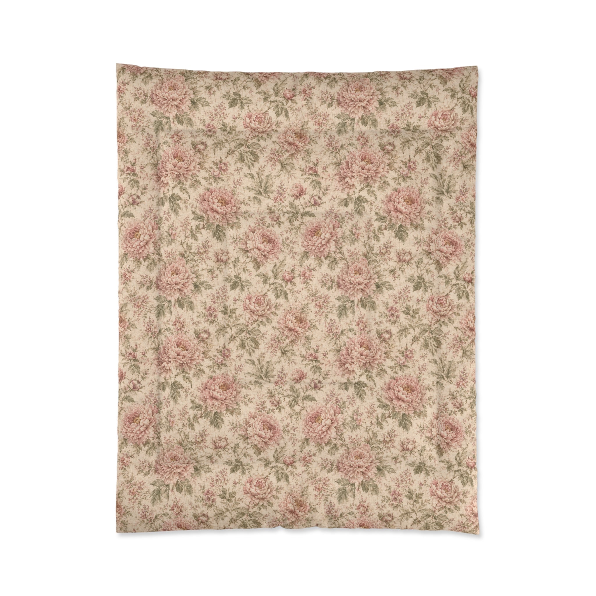 Vintage Peony Comforter Set, Chateaucore Bedding, Cottagecore Floral, French Country Bedroom Decor, Romantic Heirloom Bedspread