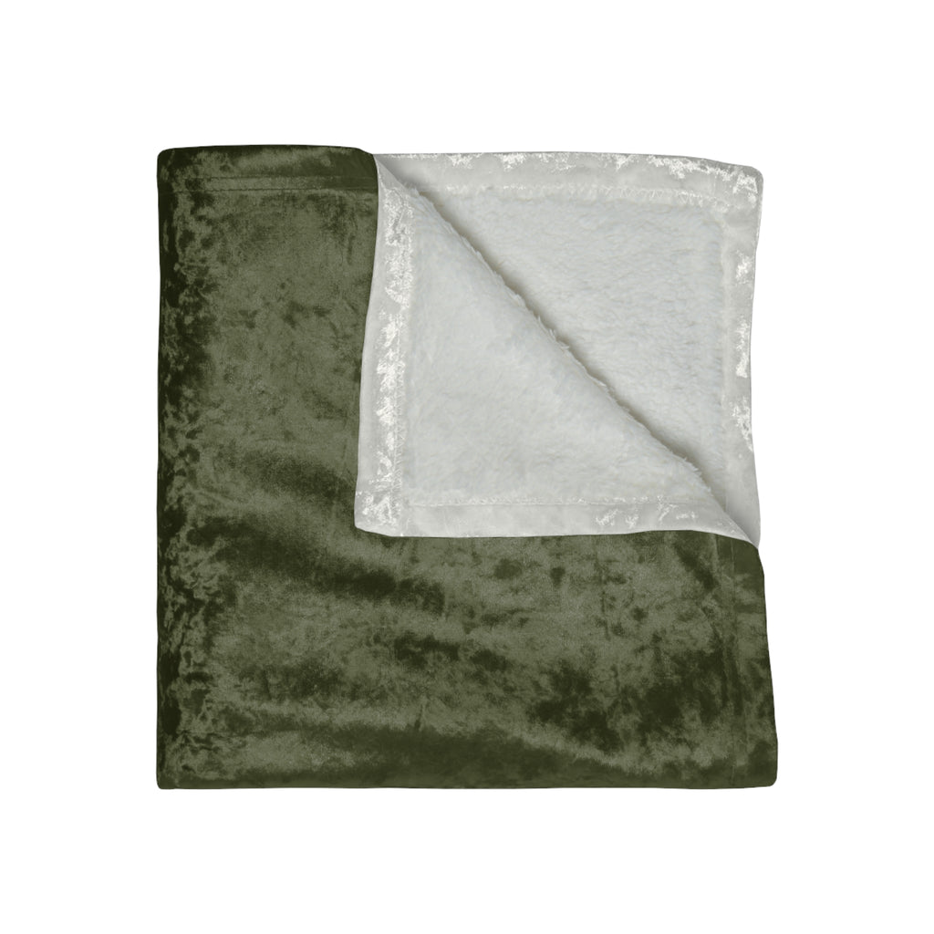 Luxury Olive Green Crushed Velvet Throw Blanket | Layering Wine Rococo Accent, Shabby Chic Decor, Romantic Chateaucore Wedding Home Gift
