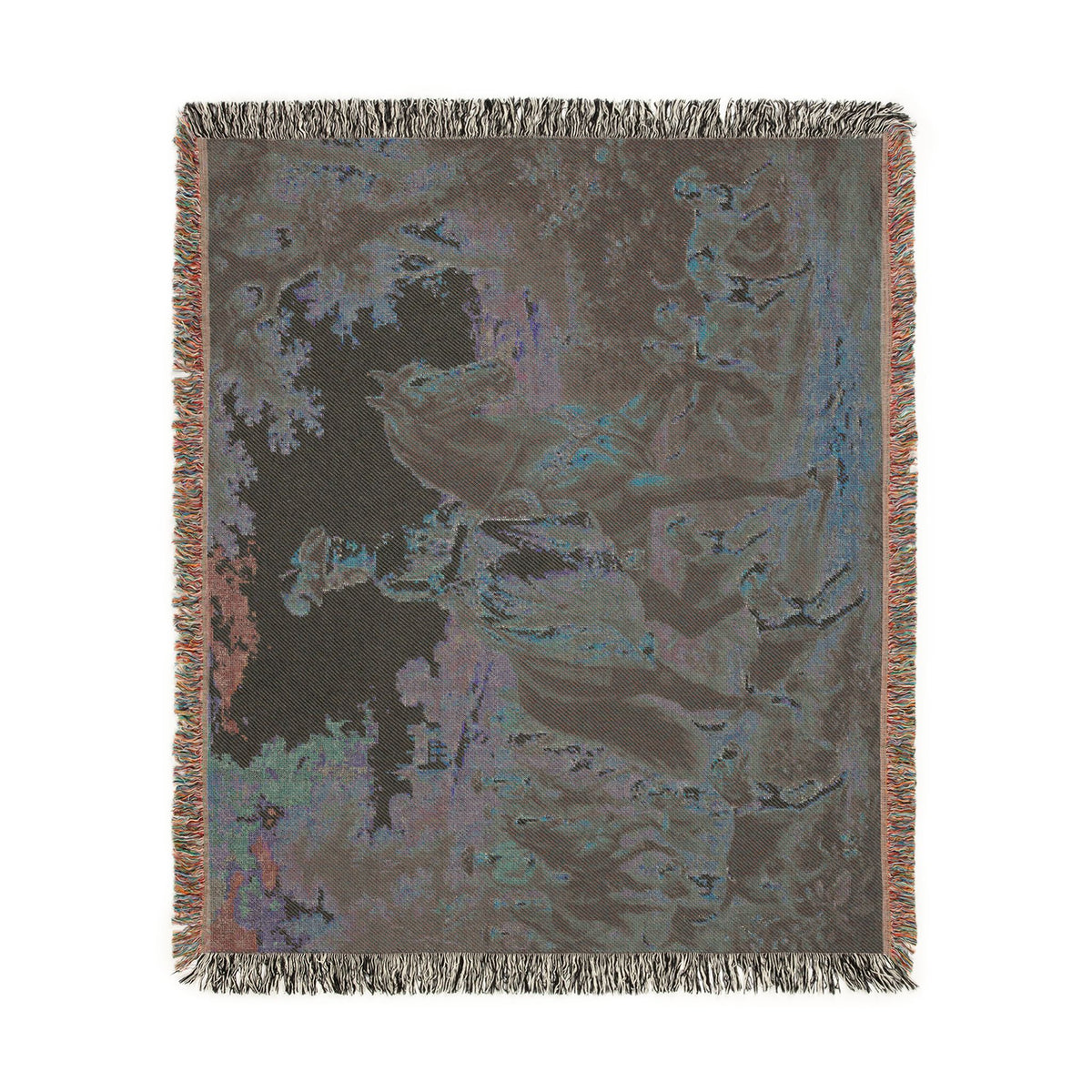 The Chateau Equestrian Hunt Woven Tapestry Blanket – Victorian Horseback Riding Scene, French Country Wall Hanging, English Manor & Grandmillennial Decor