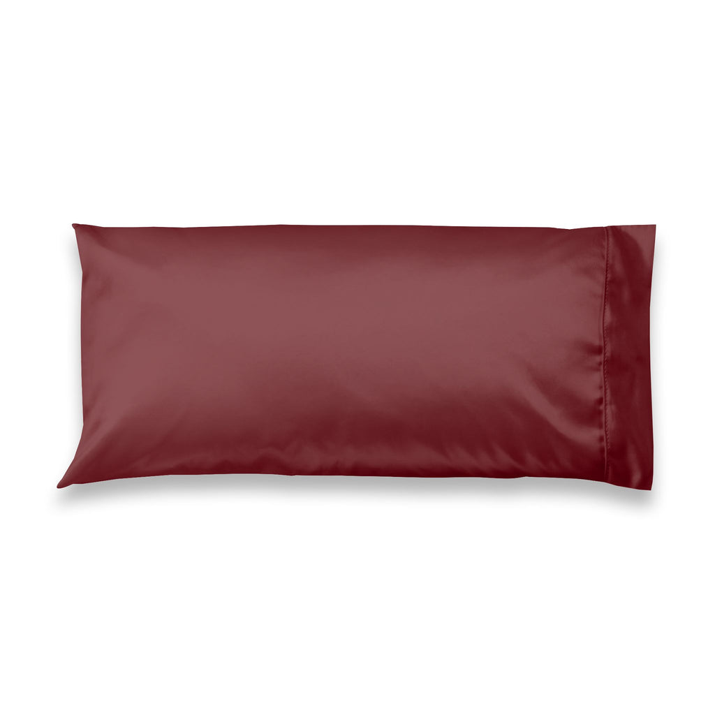 Satin Pillowcase — Luxurious Burgundy Hair & Skin-Saving Pillow Cover, Luxury Dark Red Romantic Bedding Gift