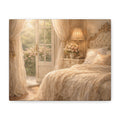 Elegant French Bedroom Canvas Wall Art Print, Chateaucore Feminine Wall Hanging Decor, Shabby Chic Victorian Romantic Home Decor