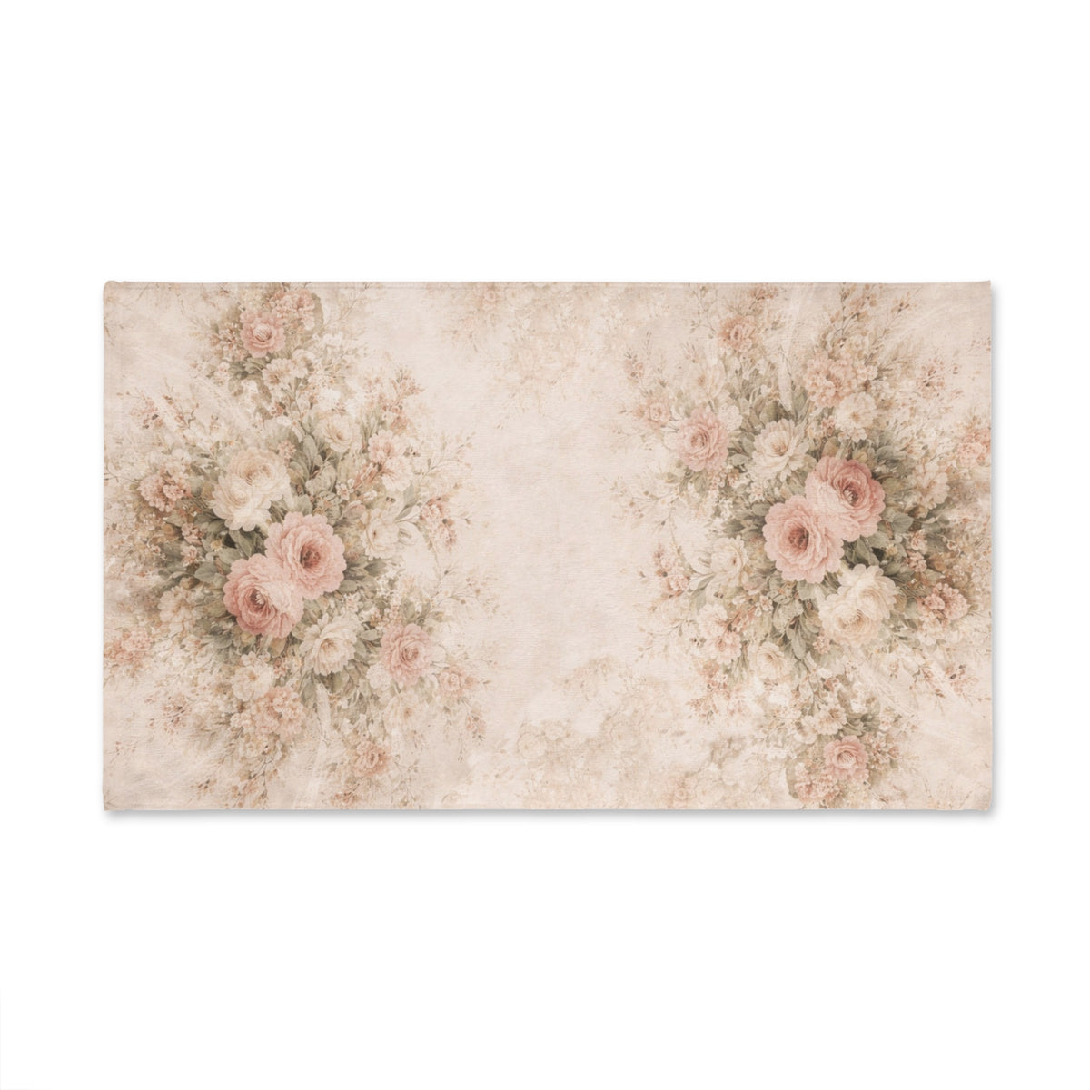 Romantic Blush Rose Garden Hand Hair Towel, Vintage French Country Floral Cloth, Shabby Chic Victorian Chateaucore Bathroom Kitchen Decor