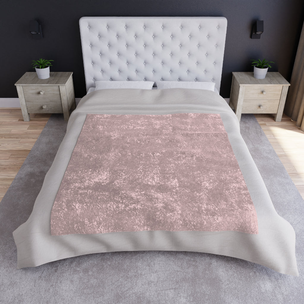 Luxury Soft Blush Pink Crushed Velvet Throw Blanket | Layering Rococo Accent, Shabby Chic Decor, Romantic Chateaucore Wedding Home Gift
