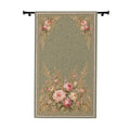 Victorian Sage Gold Pink Floral Rose Pattern Long Black Out Curtains,  Chateaucore French Country  Green Rose Window Curtains