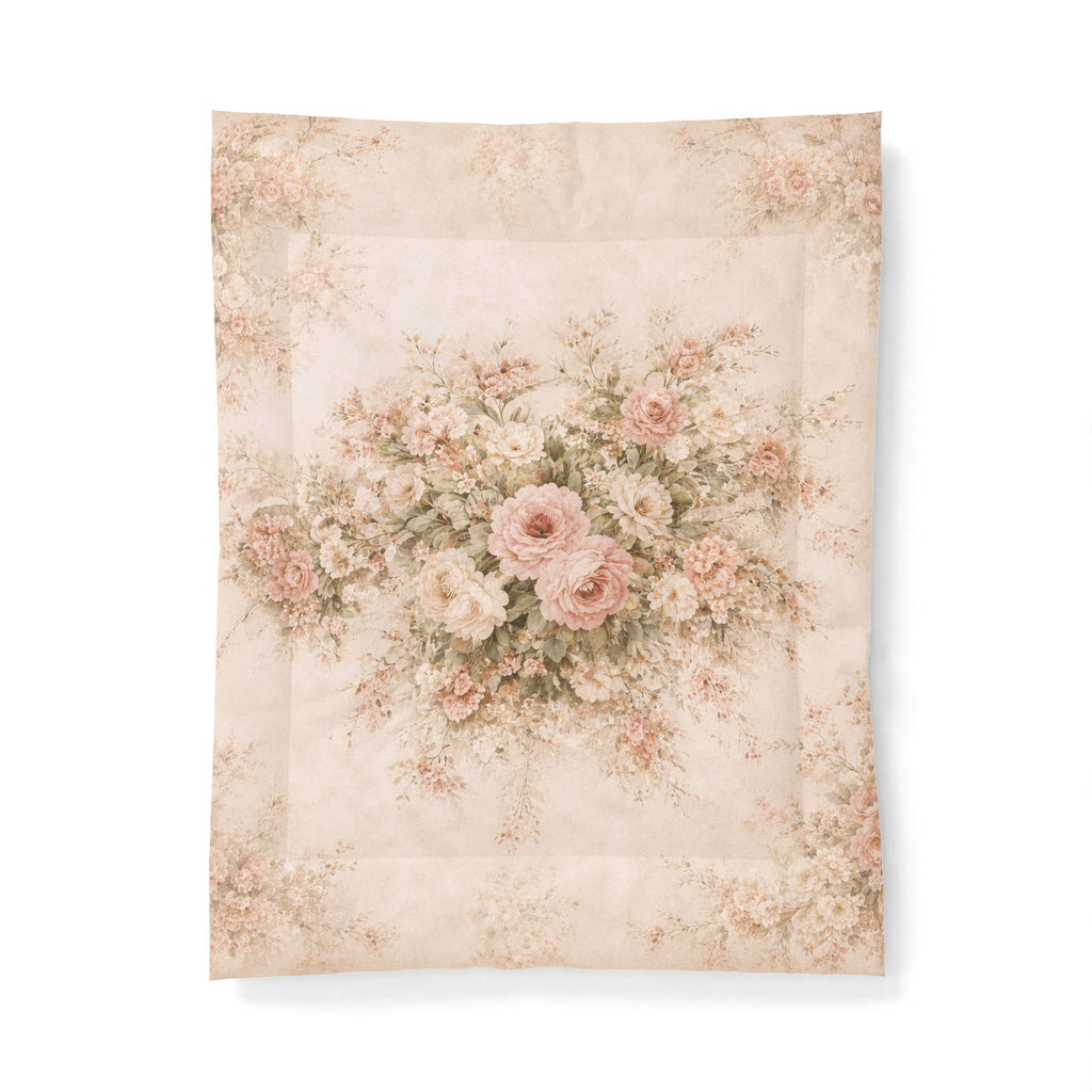 Pink Rose Peony Comforter or Duvet Cover Set, French Country Chateaucore Bedding – Romantic Floral Bedspread