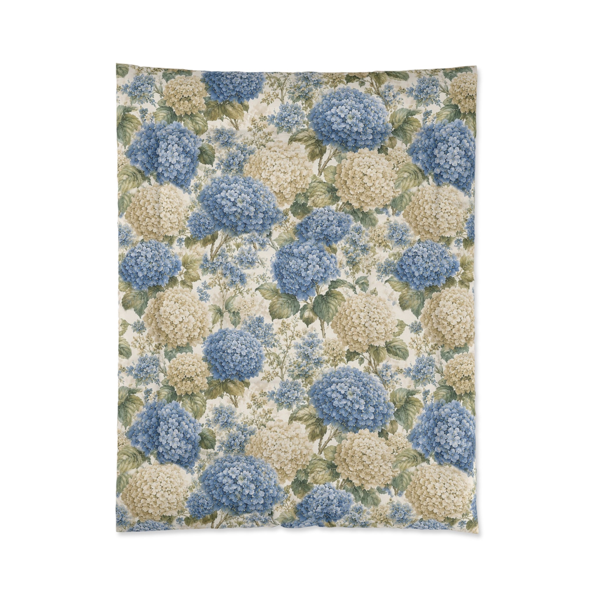 Chateaucore Dusty Blue Hydrangea Comforter Set Floral Vintage Style Bedding Shabby Chic Victorian Queen King Twin French Romantic Bed