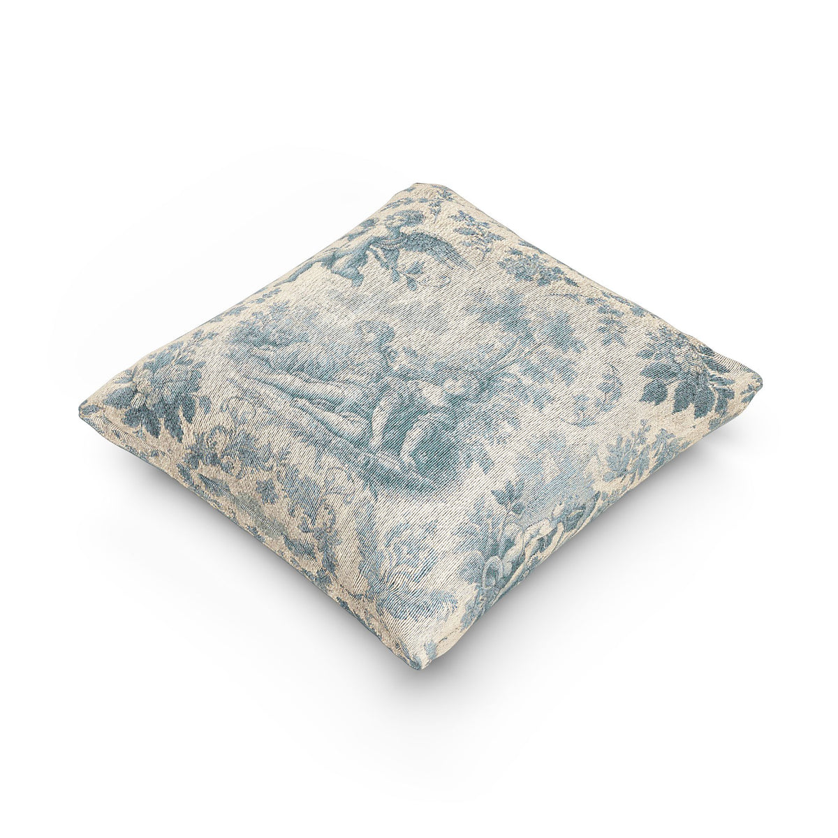 Blue Angel Toile de Jouy Woven Pillow with Cover, Vintage Chaateaucore, French Country Cherubs Throw Pillow, Victorian Gift Wedding Home Hostess Gift