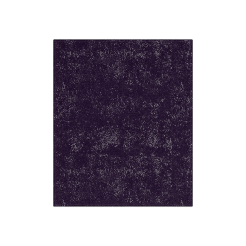 Deep Dark Purple Crushed Velvet Throw Blanket | Layering Royal Rococo Accent, Shabby Chic Decor, Romantic Chateaucore Wedding Home Gift