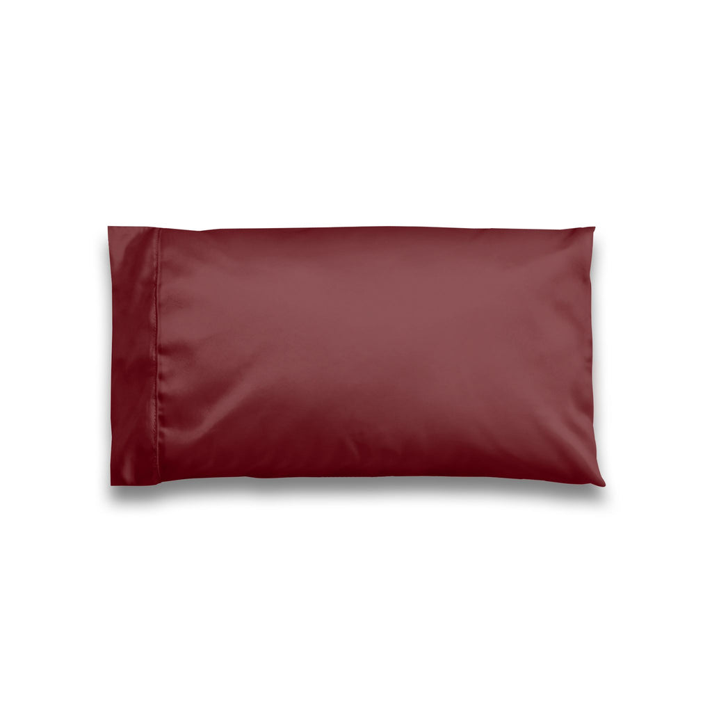 Satin Pillowcase — Luxurious Burgundy Hair & Skin-Saving Pillow Cover, Luxury Dark Red Romantic Bedding Gift
