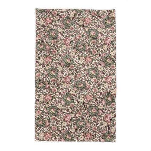 Blush Pink Sage Cabbage Rose Garden Tablecloth – Square Rectangle French Country Floral Botanical Shabby Chic Dining Table Linen