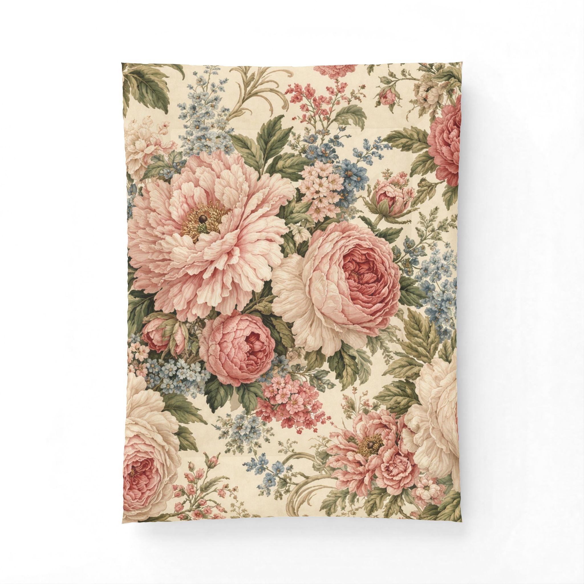Cotton Chateaucore Pink Peonies Roses Comforter Set Floral Vintage Style Bedding Shabby Chic Victorian Queen King Twin French Romantic Bed