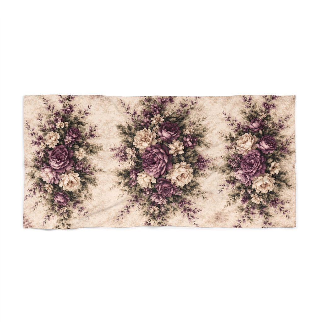 Vintage Muted Plum 3-Piece Rose Garden Towel Set