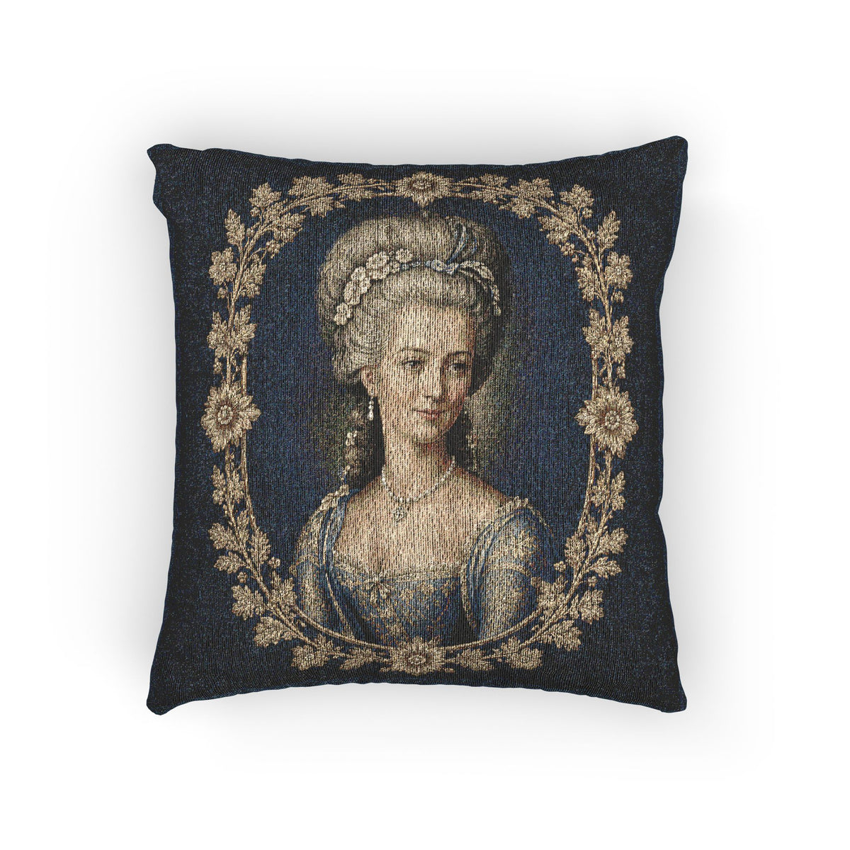 Marie Antoinette Pillow, French Country WovenTapestry Cushion, Victorian Cottage Decor, Rococo Lady Throw Pillow, French Farmhouse Accent