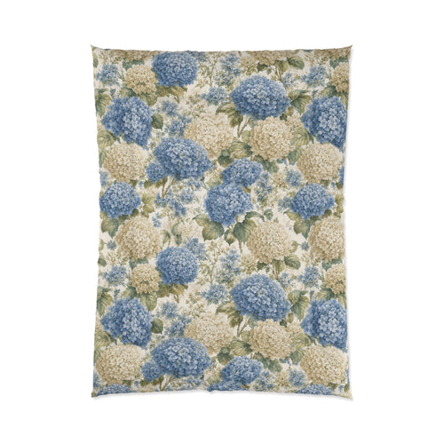 Chateaucore Dusty Blue Hydrangea Comforter Set Floral Vintage Style Bedding Shabby Chic Victorian Queen King Twin French Romantic Bed