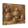 Rococo Tea Set Canvas Wall Art Print, Feminine Wall Hanging Decor, Mary Antoinette Royalty, Home Decor, Dining Room Elegant Art, Home Gift
