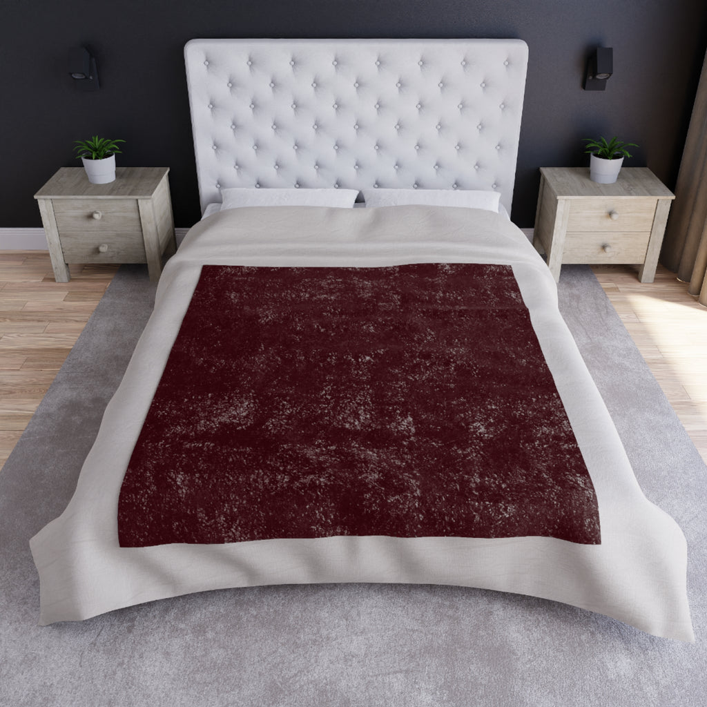 Burgundy Crushed Velvet Throw Blanket | Layering Wine Rococo Accent, Shabby Chic Decor, Romantic Chateaucore Wedding Home Gift