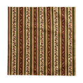 French Country Autumn Stripe Tablecloth – Olive Green, Burgundy & Gold Oak Leaf Botanical Dining Room Table Decor