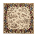 Tuscan Vineyard Tablecloth - Vintage Grape Border Table Linen French Country Italian Toile Tablecloth, Burgundy Blue Grapes Antique Gold