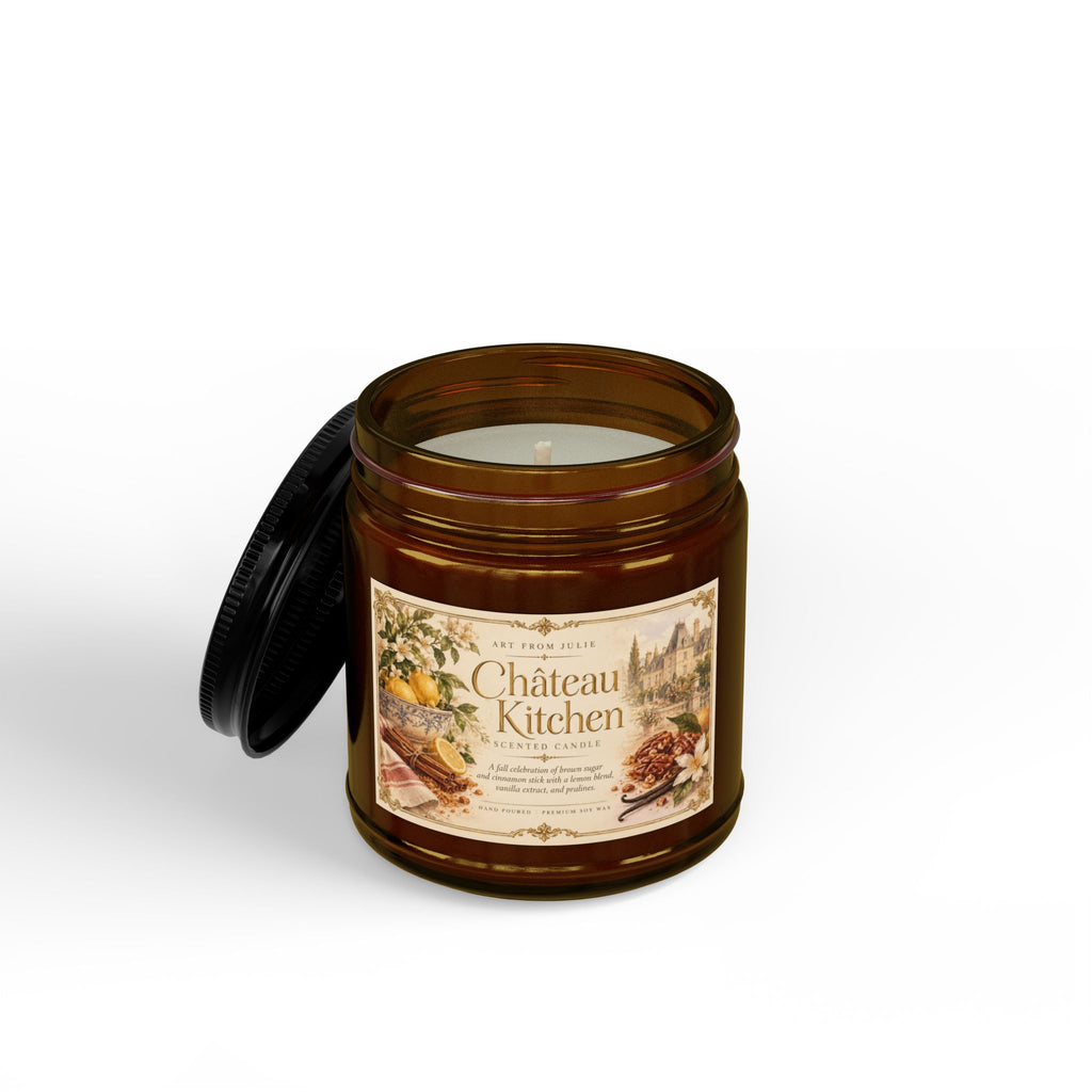 Château Kitchen Jar Scented Candle, Comfort Spice Brown Sugar, Cinnamon, Vanilla & Praline French Country Scented Candle Lemons