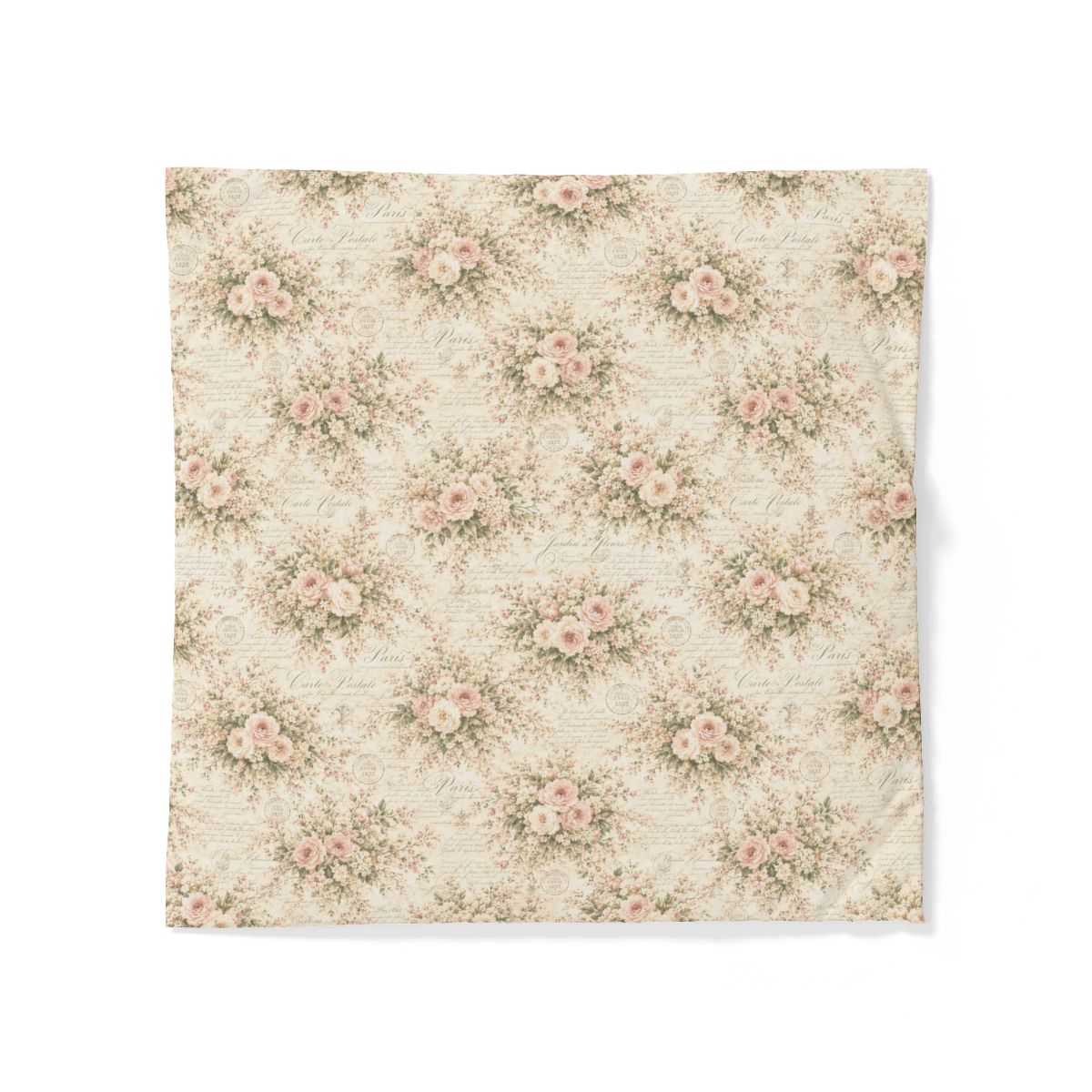 Love Letter Chateau, Ivory Blush Rose French Script Comforter Set, Romantic Chateaucore Victorian Floral Bedding