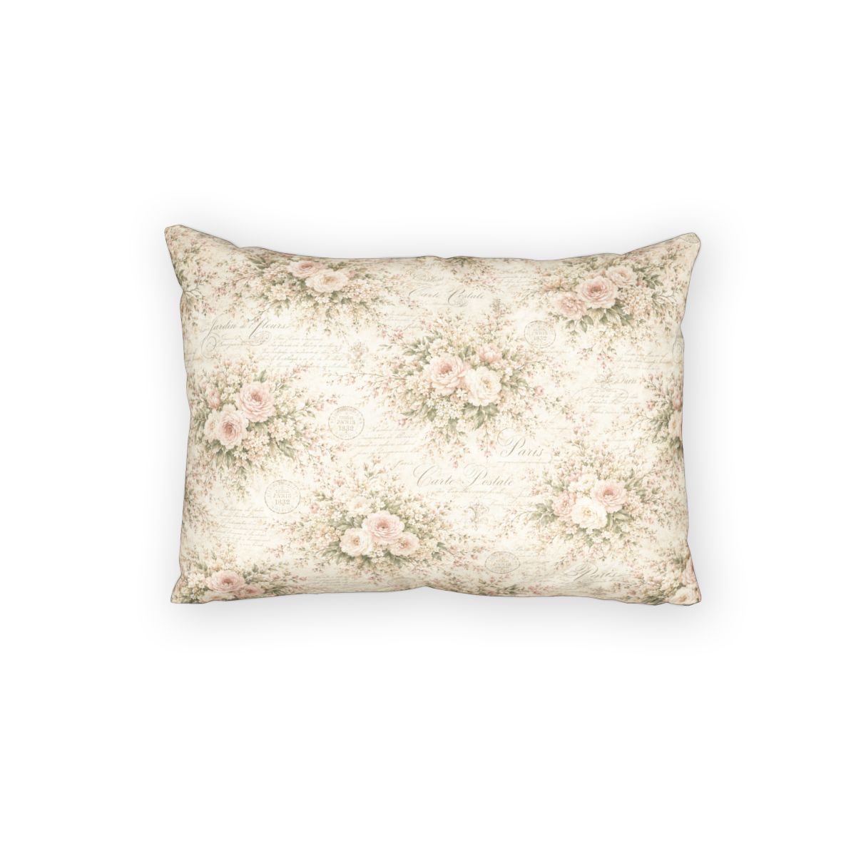Love Letter Chateau, Ivory Blush Rose French Script Comforter Set, Romantic Chateaucore Victorian Floral Bedding