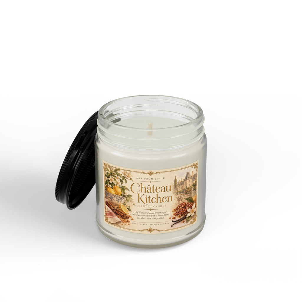 Château Kitchen Jar Scented Candle, Comfort Spice Brown Sugar, Cinnamon, Vanilla & Praline French Country Scented Candle Lemons