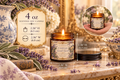 Château Lavender Garden Candle, White Sage Lavender Scented Soy Candle in Amber Jar, French Country Chateaucore Home Décor Gift
