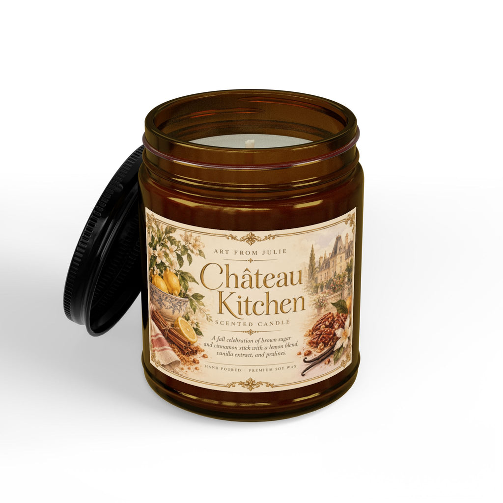 Château Kitchen Jar Scented Candle, Comfort Spice Brown Sugar, Cinnamon, Vanilla & Praline French Country Scented Candle Lemons