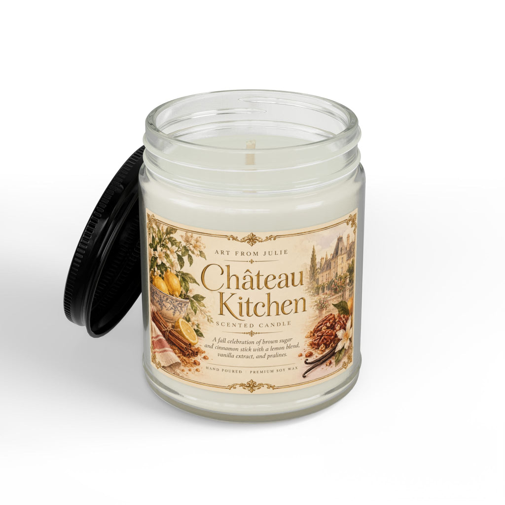 Château Kitchen Jar Scented Candle, Comfort Spice Brown Sugar, Cinnamon, Vanilla & Praline French Country Scented Candle Lemons