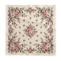 Victorian Blush Rose Floral Tablecloth 100% Cotton Twill, Pink & Ivory Shabby Chic French Country Table Linen, 58x58 or 58x102