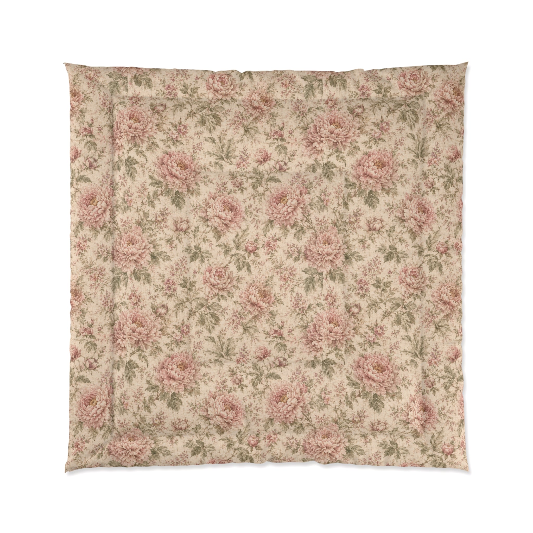 Vintage Peony Comforter Set, Chateaucore Bedding, Cottagecore Floral, French Country Bedroom Decor, Romantic Heirloom Bedspread
