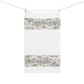 Nickel Gray and White Toile de Jouy Hand Towel, French Country Bathroom Decor, Victorian Shabby Chic Wedding Gift