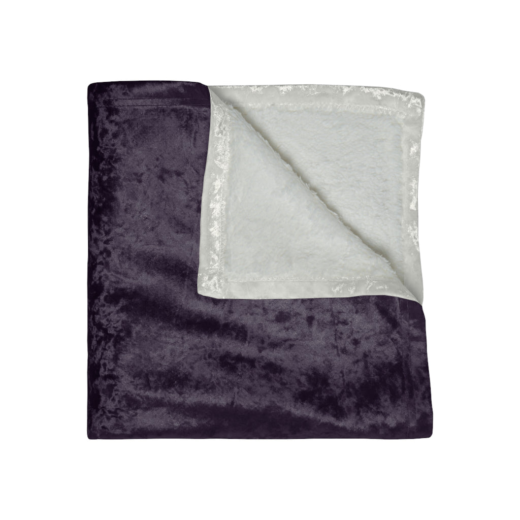 Deep Dark Purple Crushed Velvet Throw Blanket | Layering Royal Rococo Accent, Shabby Chic Decor, Romantic Chateaucore Wedding Home Gift