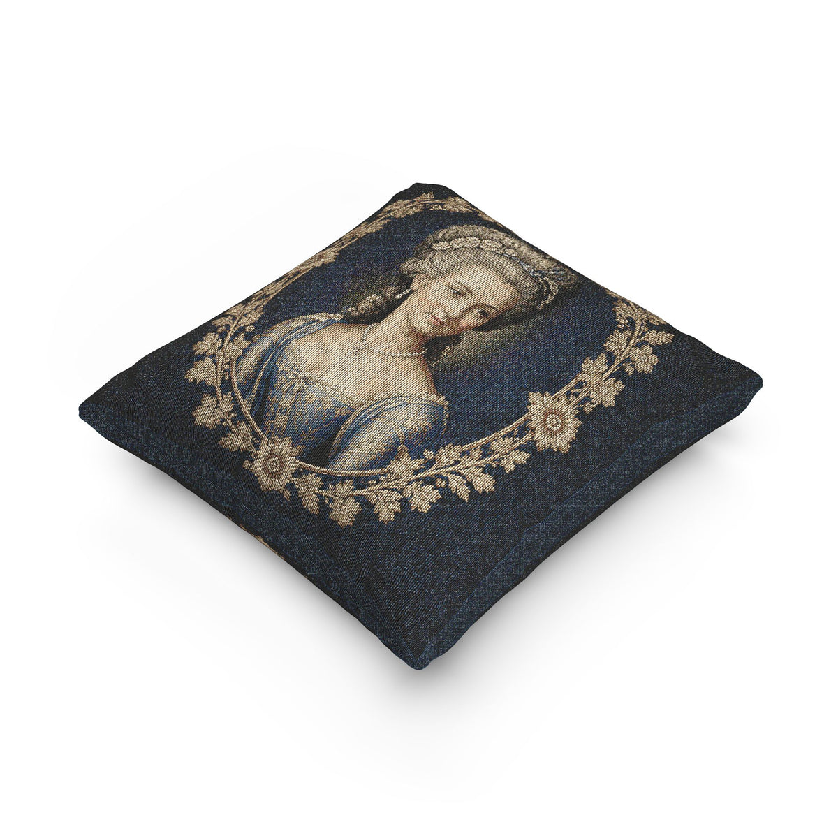 Marie Antoinette Pillow, French Country WovenTapestry Cushion, Victorian Cottage Decor, Rococo Lady Throw Pillow, French Farmhouse Accent