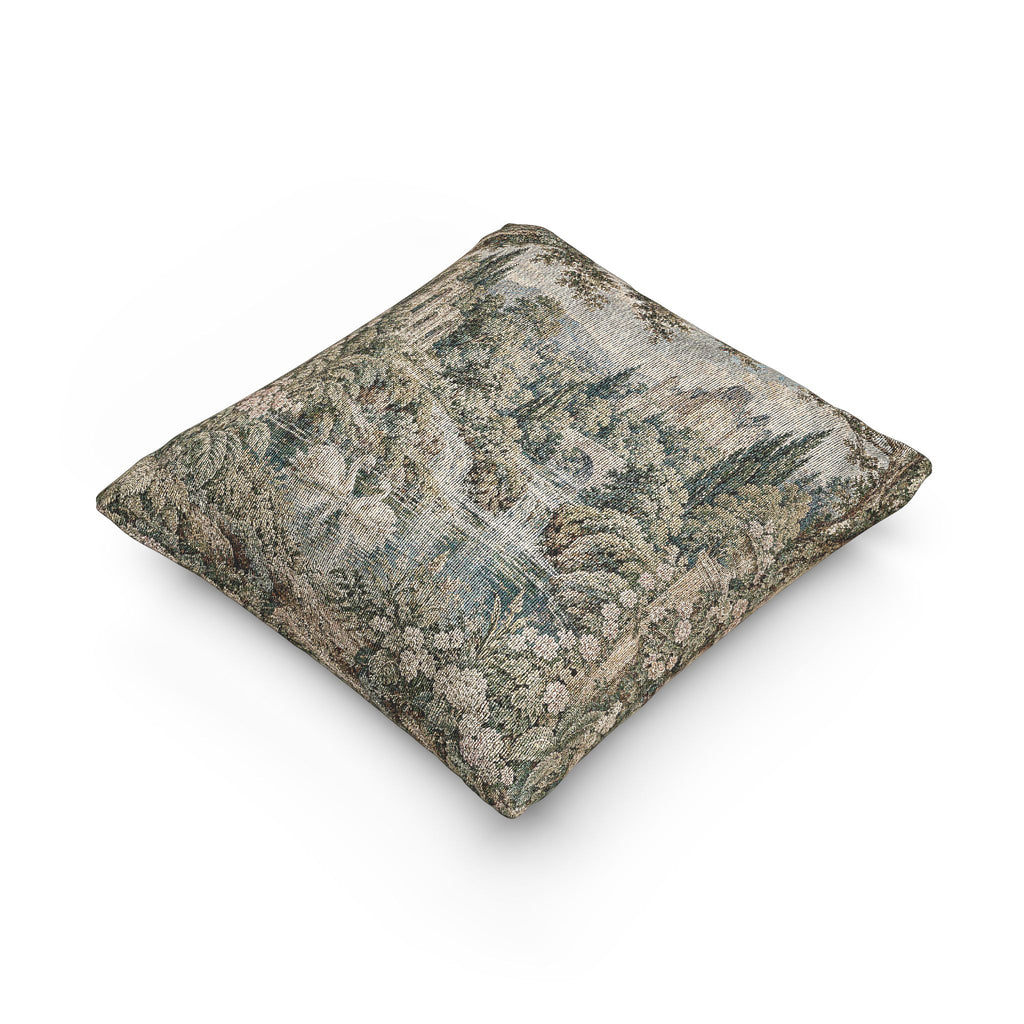 rench Verdure Woven Tapestry Pillow – Chateau Garden Swan Accent Pillow – French Country Chateaucore Decor