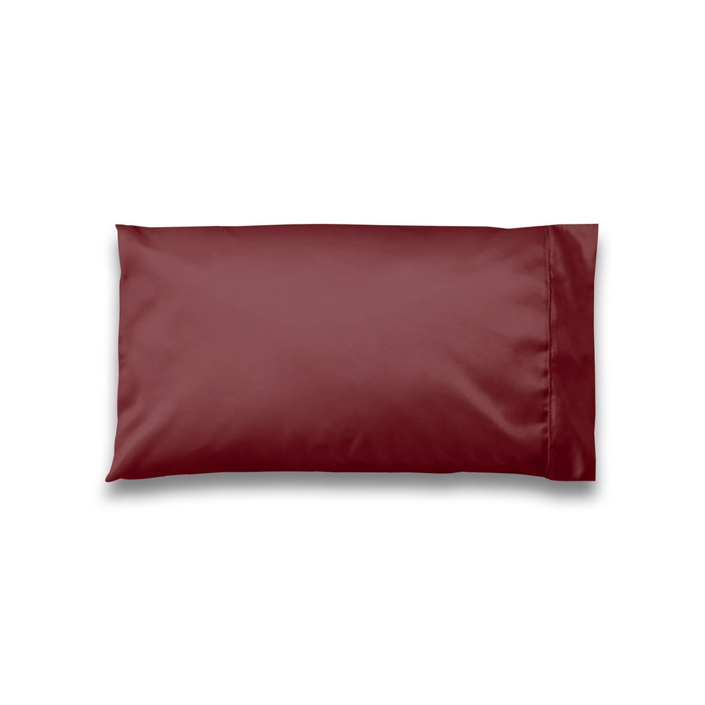Satin Pillowcase — Luxurious Burgundy Hair & Skin-Saving Pillow Cover, Luxury Dark Red Romantic Bedding Gift