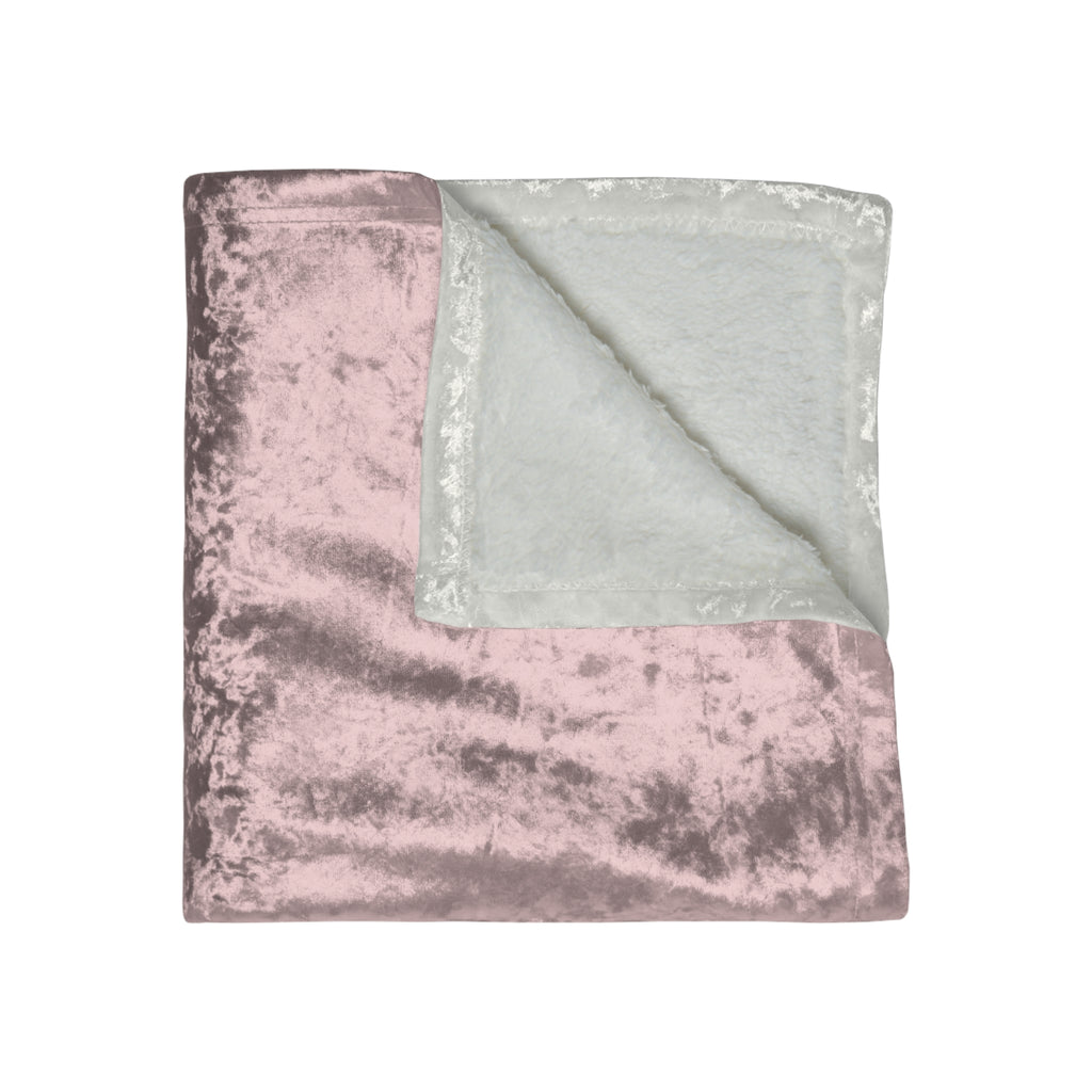 Luxury Soft Blush Pink Crushed Velvet Throw Blanket | Layering Rococo Accent, Shabby Chic Decor, Romantic Chateaucore Wedding Home Gift