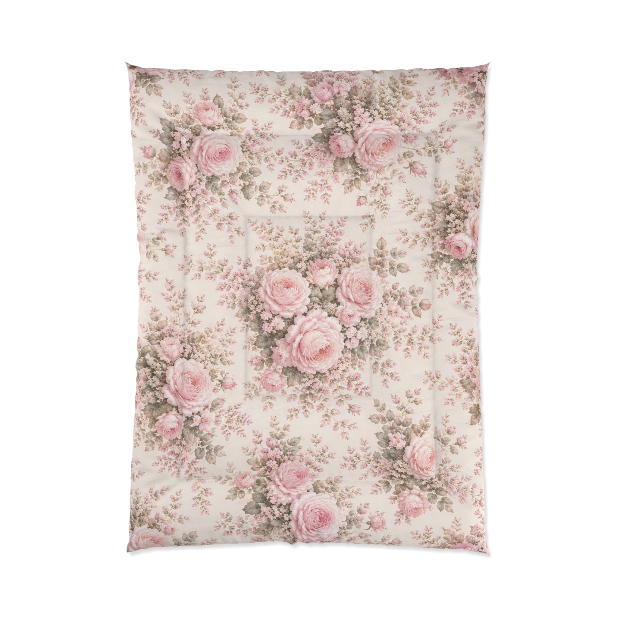 Blush Peony Floral Comforter Bedding Shabby Chic Chateaucore Victorian French Cottagecore Queen King Twin Size Decor Wedding Bed Spread Gift