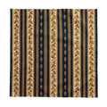 Navy Blue Gold Botanical Stripe Tablecloth, Elegant Autumn Fall Oak Leaf Acorn French Country Table Linen Victorian Dining Decor