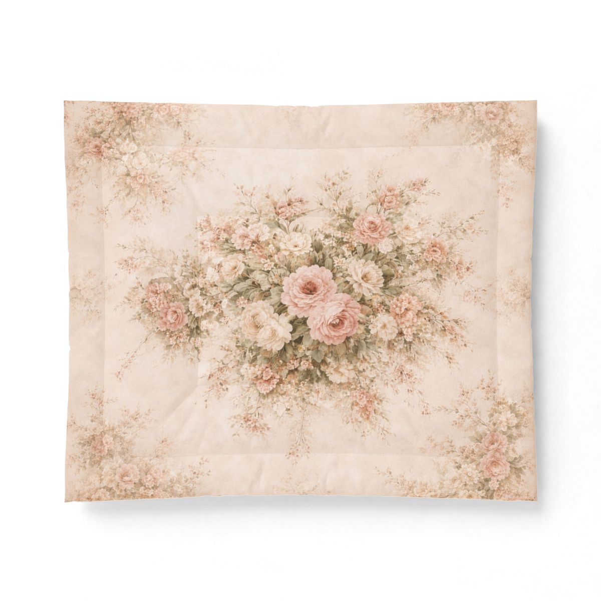 Pink Rose Peony Comforter or Duvet Cover Set, French Country Chateaucore Bedding – Romantic Floral Bedspread