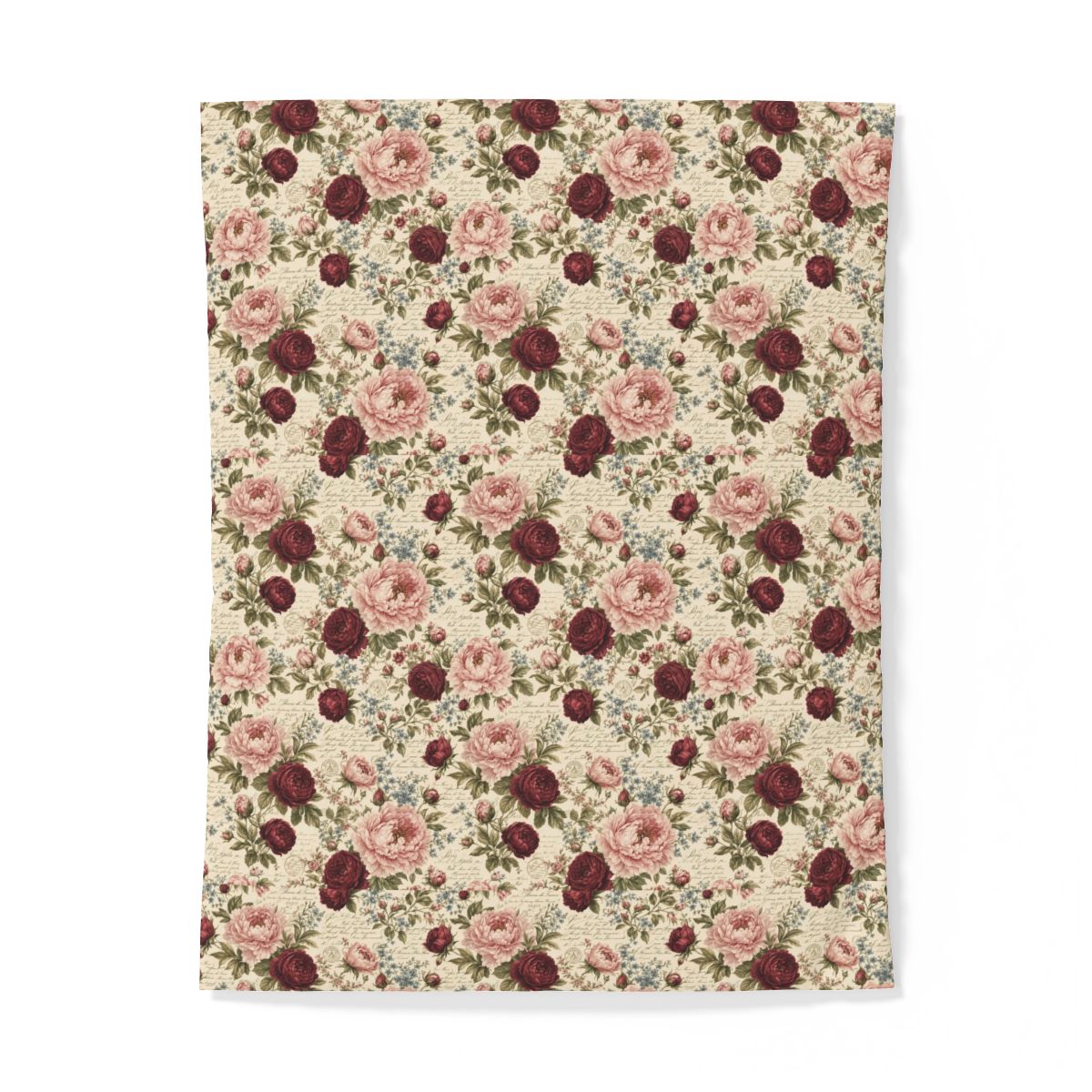 Chateaucore Soft Pink Burgundy Peonies Floral Comforter or Duvet Cover Set Floral Vintage Style Bedding Shabby Chic Victorian Queen French Romantic Bed