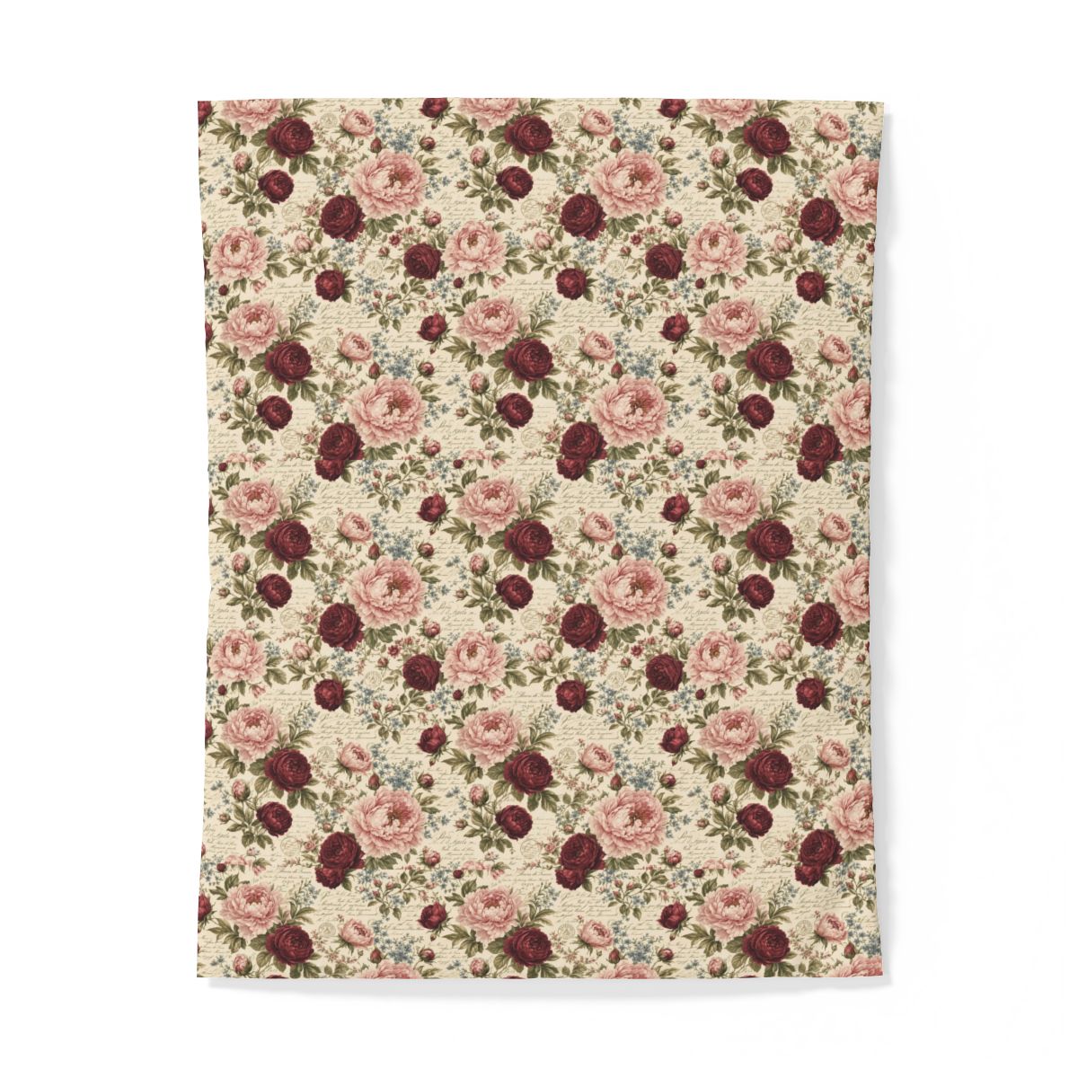 Chateaucore Soft Pink Burgundy Peonies Floral Comforter or Duvet Cover Set Floral Vintage Style Bedding Shabby Chic Victorian Queen French Romantic Bed