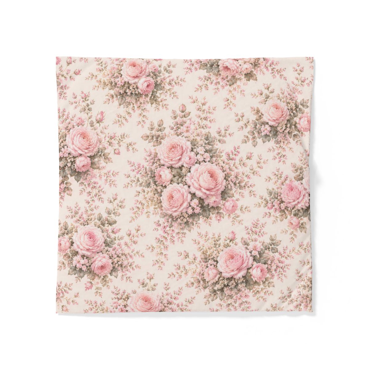 Blush Floral Comforter or Duvet Cover Set, Shabby Chic Chateaucore Victorian French Cottagecore Queen King Twin Size Bedding Decor Bedspread Gift
