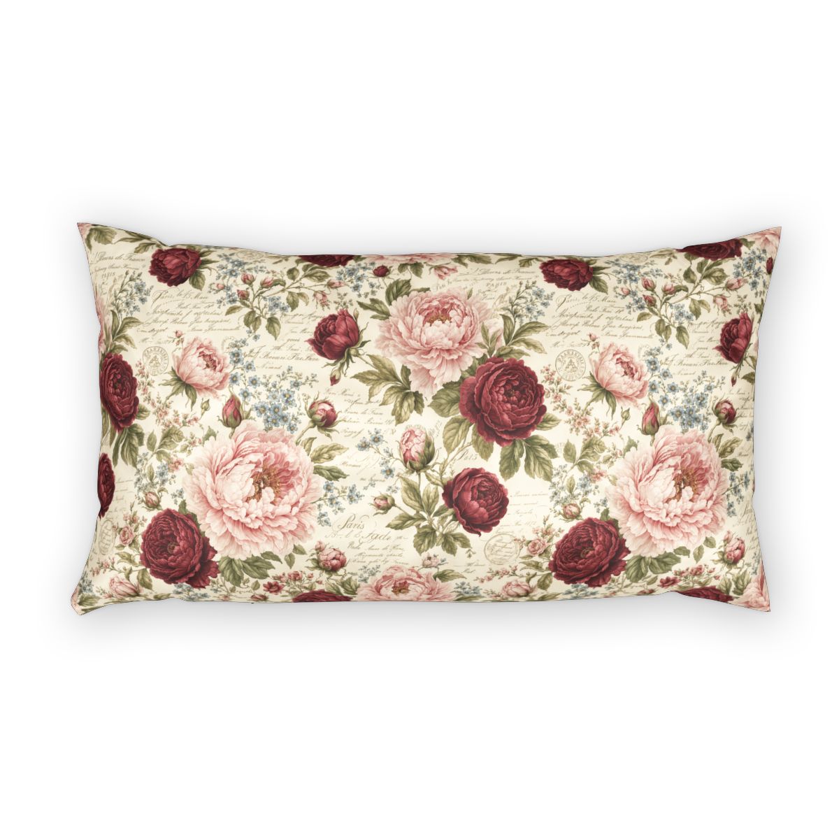 Chateaucore Soft Pink Burgundy Peonies Floral Comforter or Duvet Cover Set Floral Vintage Style Bedding Shabby Chic Victorian Queen French Romantic Bed