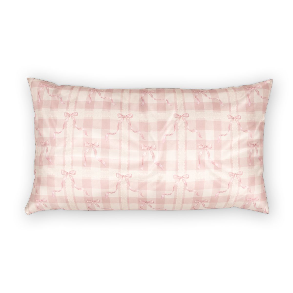 Pink Coquette Comforter or Duvet Cover Set, French Country Bedding Shabby Chic Gingham Lace Bow Bedspread Cottagecore Bedroom Decor
