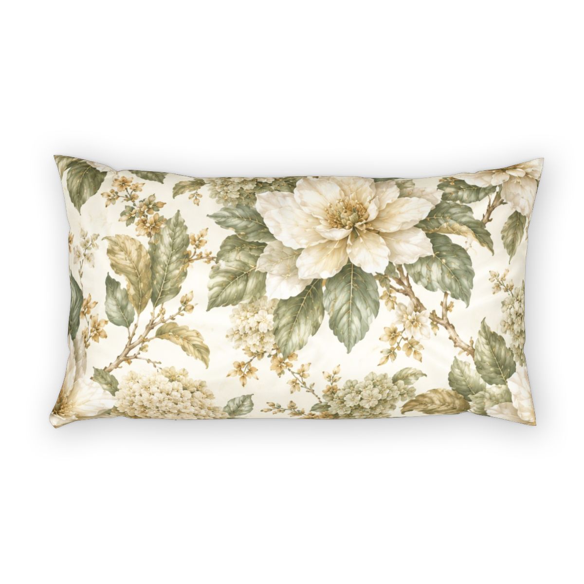 Chateaucore Ivory Sage Green Magnolia Comforter or Duvet Cover Set, Floral Vintage Style Bedding Shabby Chic Victorian Queen King Twin French Romantic Bed